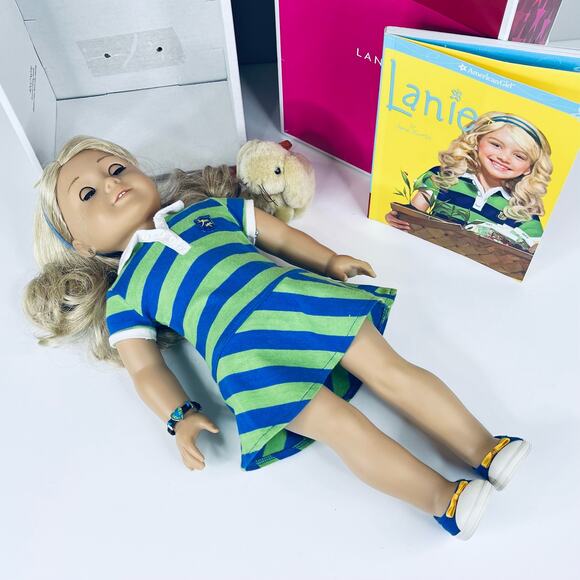American Girl LANIE DOLL In MEET OUTFIT Dress Shoes Panties Bracelet Rabbit BOX - Picture 7 of 16